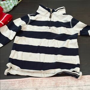 Striped Kids Shirt - Navy and White crew cuts